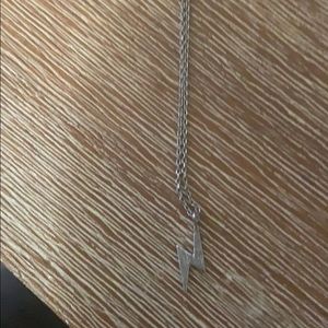 Silver lighting bolt necklace